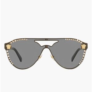 Versace Black Sunglasses with Gold Accents